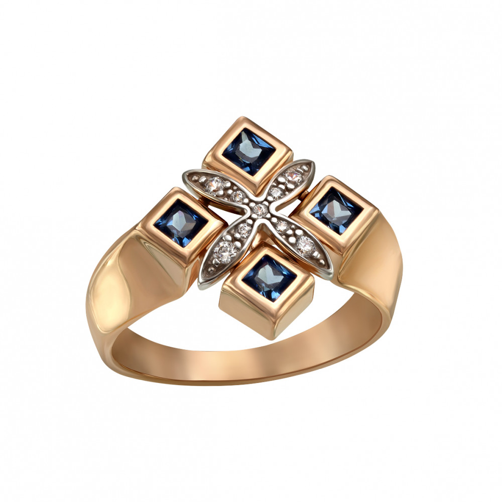 Золотое кольцо с фианитами. Артикул 350029  размер 18.5 - Фото 2