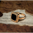 Золотое кольцо с агатом/перламутром. Артикул 369637  размер 17.5 - Фото 3
