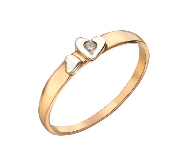 Золотое кольцо с бриллиантом. Артикул 750679  размер 15.5 - Фото 1