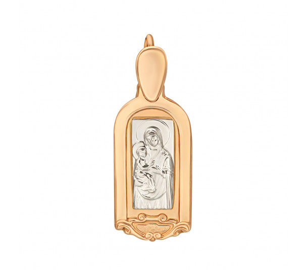Золота ладанка "Єрусалимська ікона Божої Матері". Артикул 120322  - Фото 1