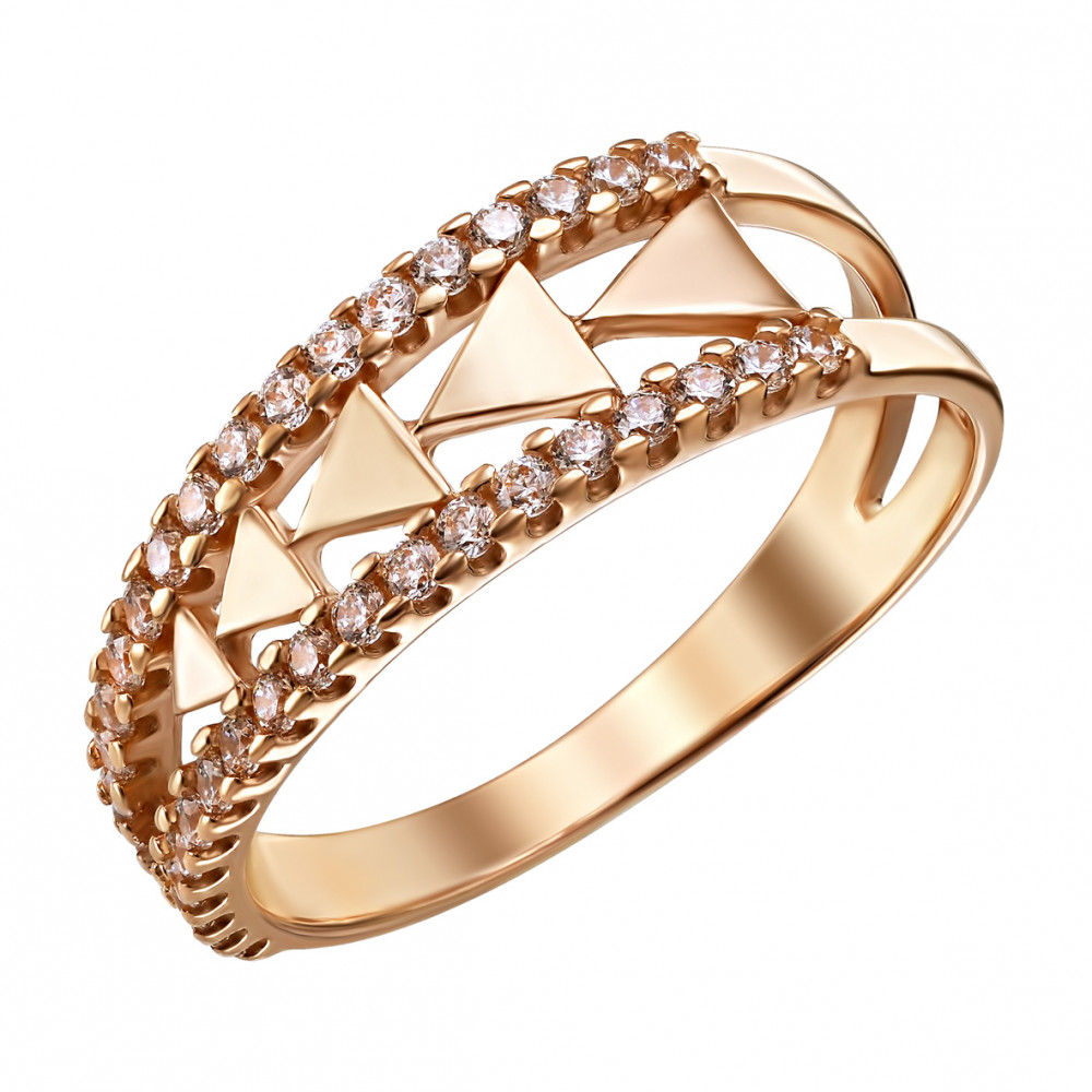 Золотое кольцо с фианитами. Артикул 380468  размер 17.5 - Фото 2
