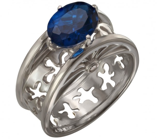 Серебряное кольцо с фианитом. Артикул 320747С  размер 17 - Фото 1