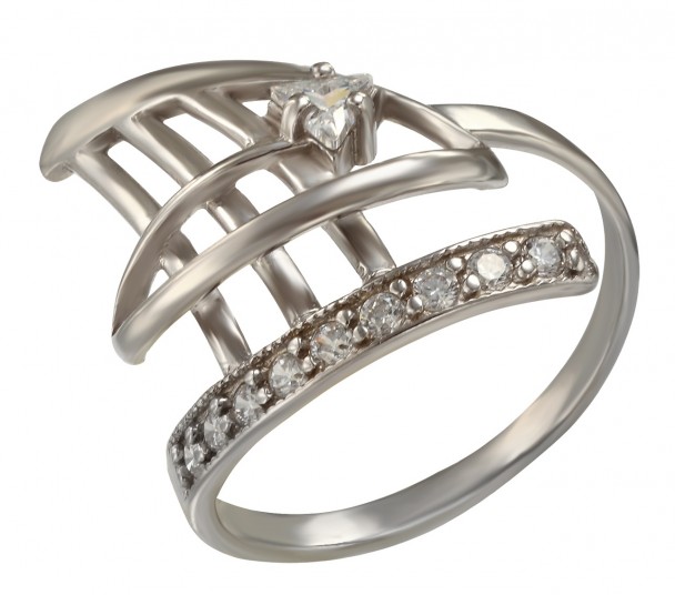 Серебряное кольцо с фианитами. Артикул 320995С  размер 16.5 - Фото 1