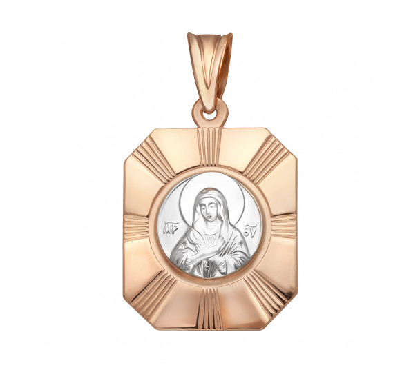 Золота ладанка "Ікона Божої Матері Розчулення". Артикул 120300  - Фото 1