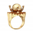 Золотое кольцо с изумрудами и фианитами. Артикул 362497М  размер 17 - Фото 2