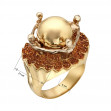 Золотое кольцо с изумрудами и фианитами. Артикул 362497М  размер 17.5 - Фото 3