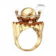 Золотое кольцо с изумрудами и фианитами. Артикул 362497М  размер 17.5 - Фото 4