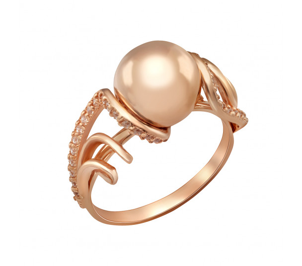 Золотое кольцо с фианитами. Артикул 320875 - Фото  1