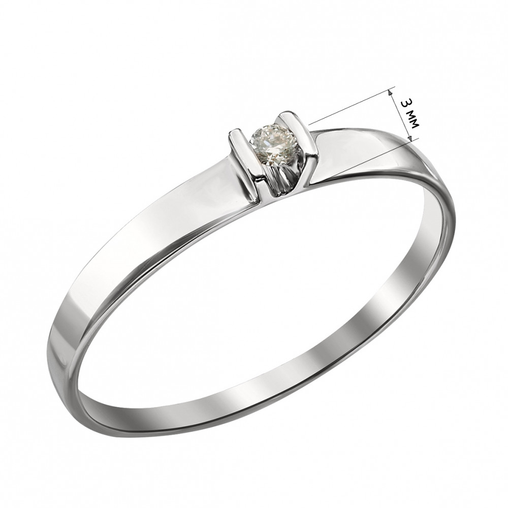 Золотое кольцо с бриллиантом. Артикул 740371В  размер 16.5 - Фото 3