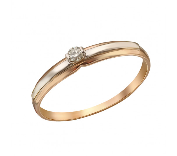 Золотое кольцо с бриллиантом. Артикул 750682  размер 18 - Фото 1