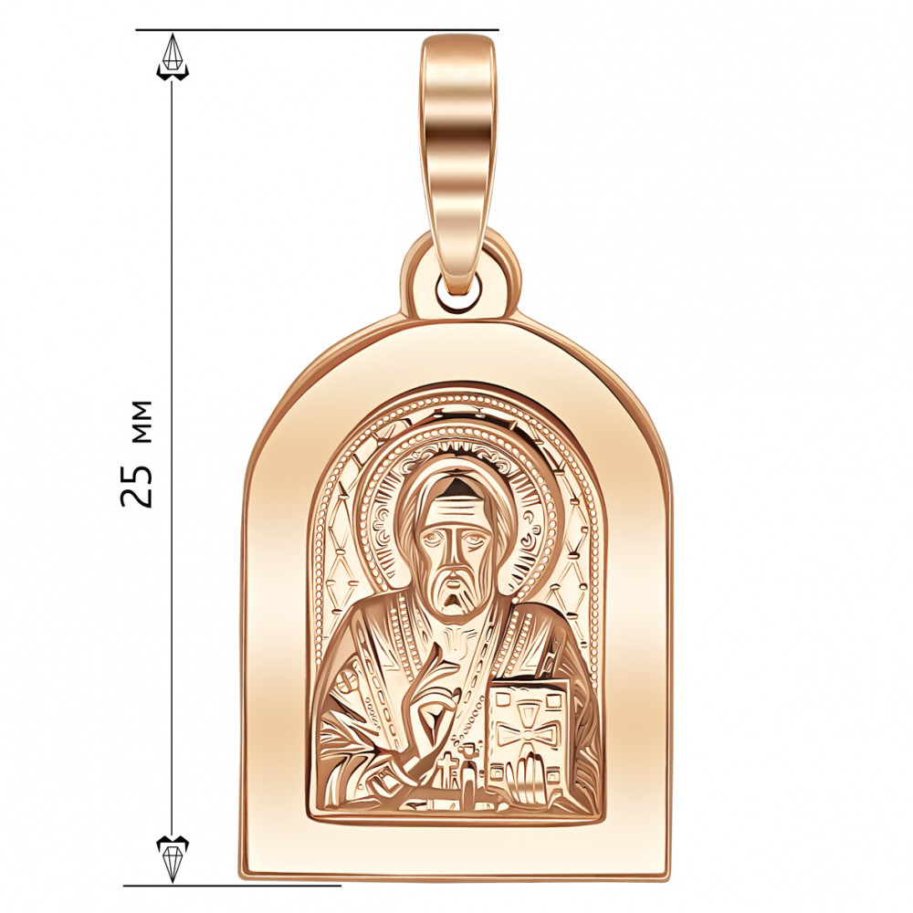 Gold amulet Saint Nicholas the Wonderworker. Article 110229  - Photo 2