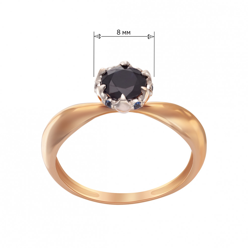 Золотое кольцо с сапфиром. Артикул 372714  размер 18 - Фото 3