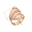 Золотое кольцо с фианитами. Артикул 380061  размер 19 - Фото 3