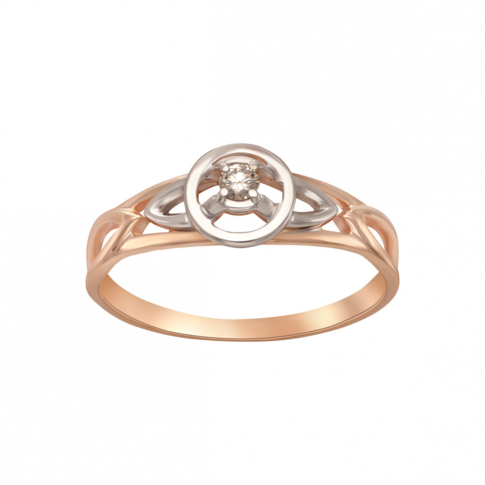 Золотое кольцо с бриллиантом. Артикул 750744  размер 17.5 - Фото 3