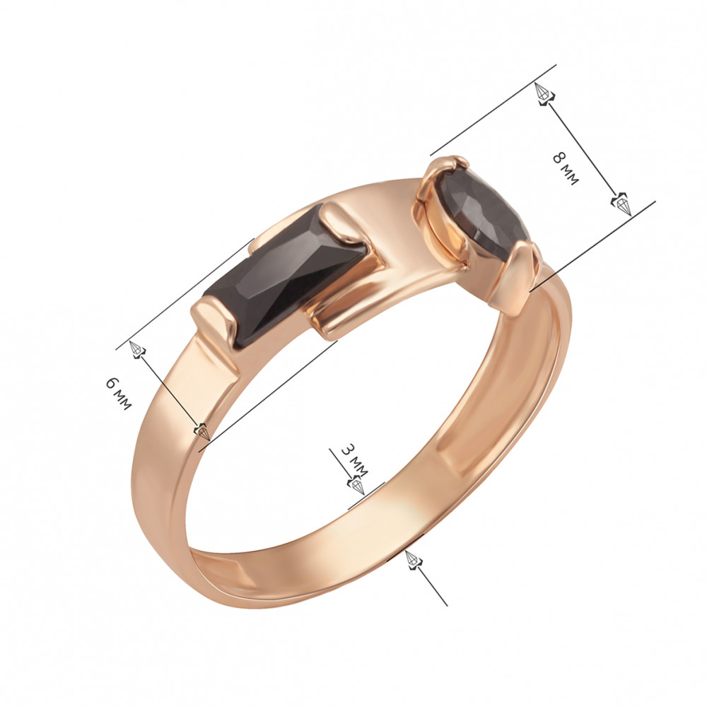 Золотое кольцо с фианитами. Артикул 360716  размер 17.5 - Фото 3