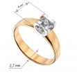 Золотое кольцо с бриллиантом. Артикул 750757  размер 16 - Фото 2