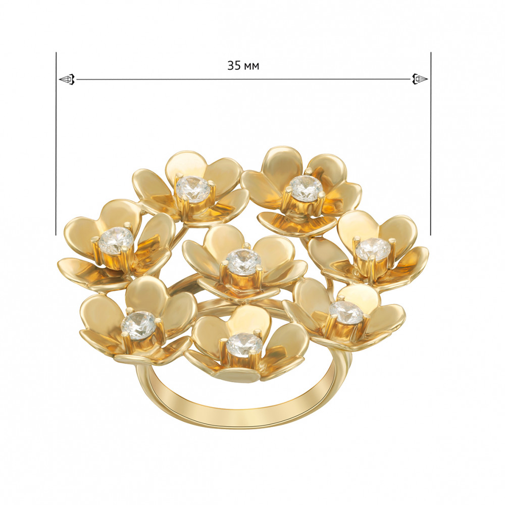 Золотое кольцо с фианитами. Артикул 330791М  размер 16.5 - Фото 4