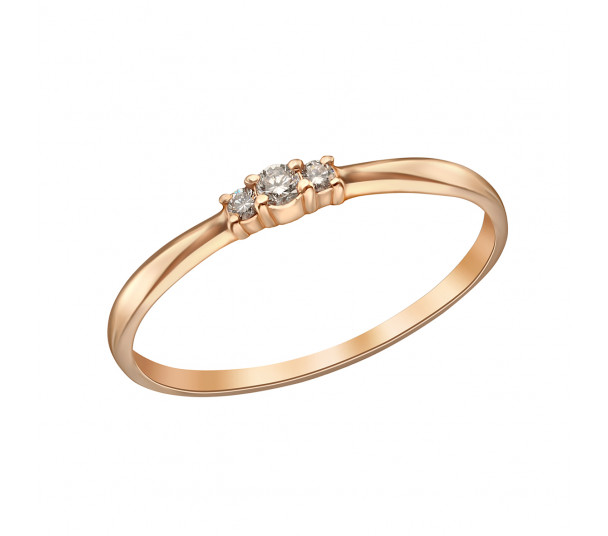 Золотое кольцо c бриллиантами. Артикул 740374  размер 18 - Фото 1