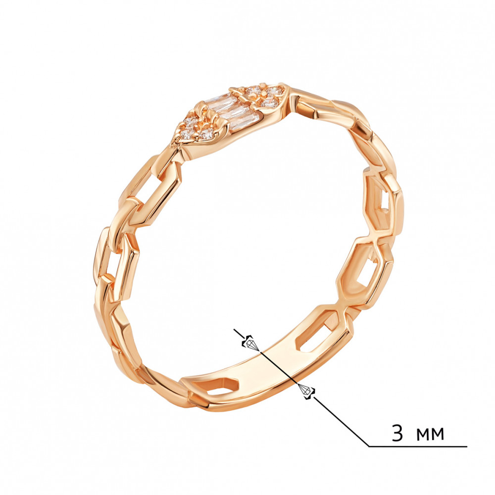 Золотое кольцо с фианитами. Артикул 380669  размер 17.5 - Фото 2