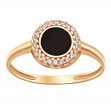 Золотое кольцо с фианитами и эмалью. Артикул 380674Е  размер 17 - Фото 2