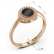 Gold ring with cubic zirkonia and enamel. Article 380674Е  size 16.5 - Photo 3