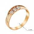 Золотое кольцо c бриллиантами. Артикул 750704  размер 18 - Фото 2