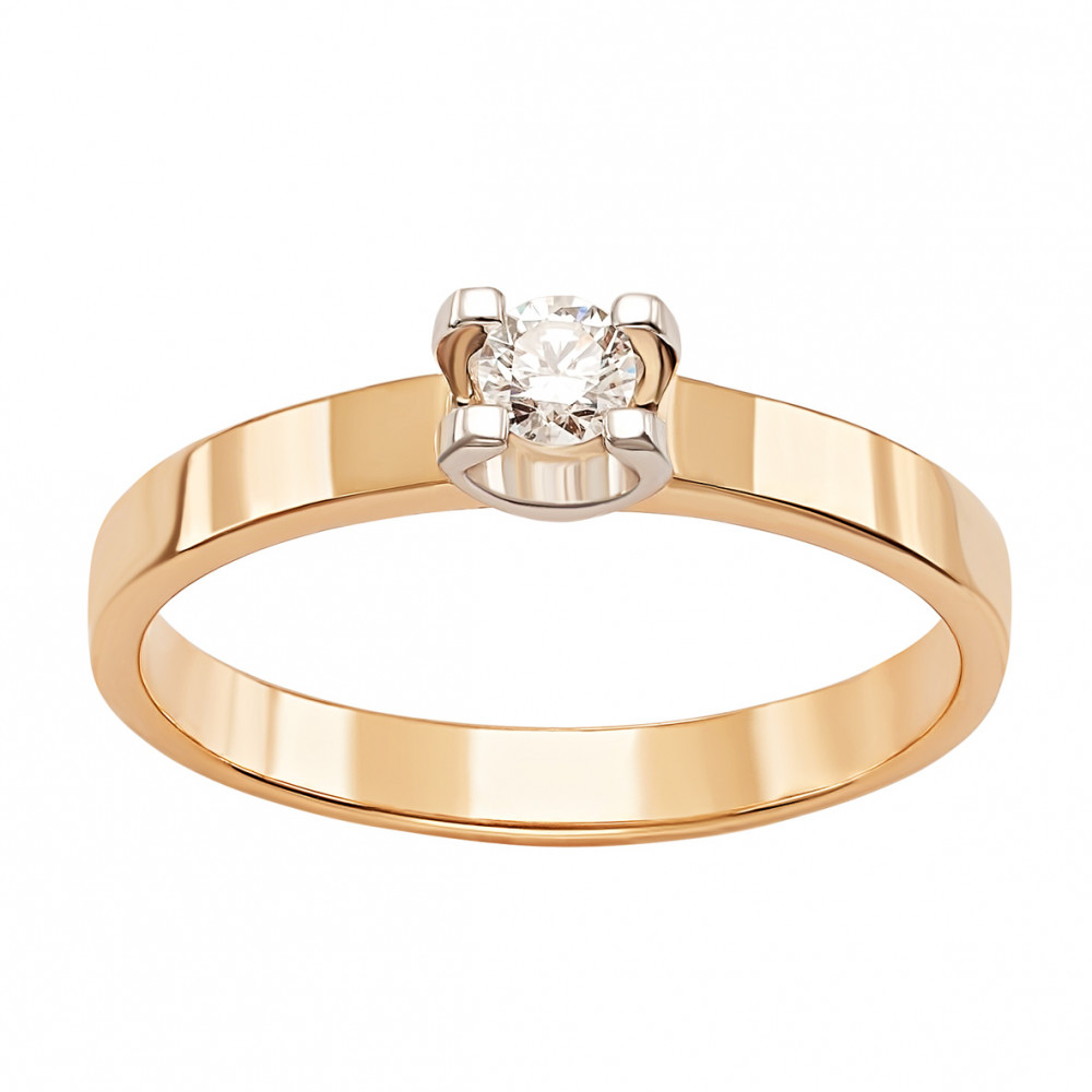 Золотое кольцо с бриллиантом. Артикул 750758  размер 16.5 - Фото 2