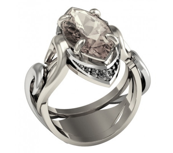 Серебряное кольцо с фианитом. Артикул 330750С - Фото  1