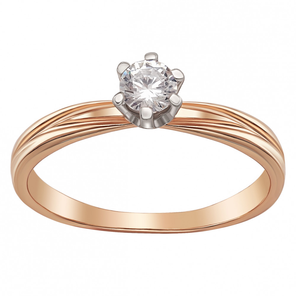 Золотое кольцо с фианитом. Артикул 330194  размер 17.5 - Фото 2