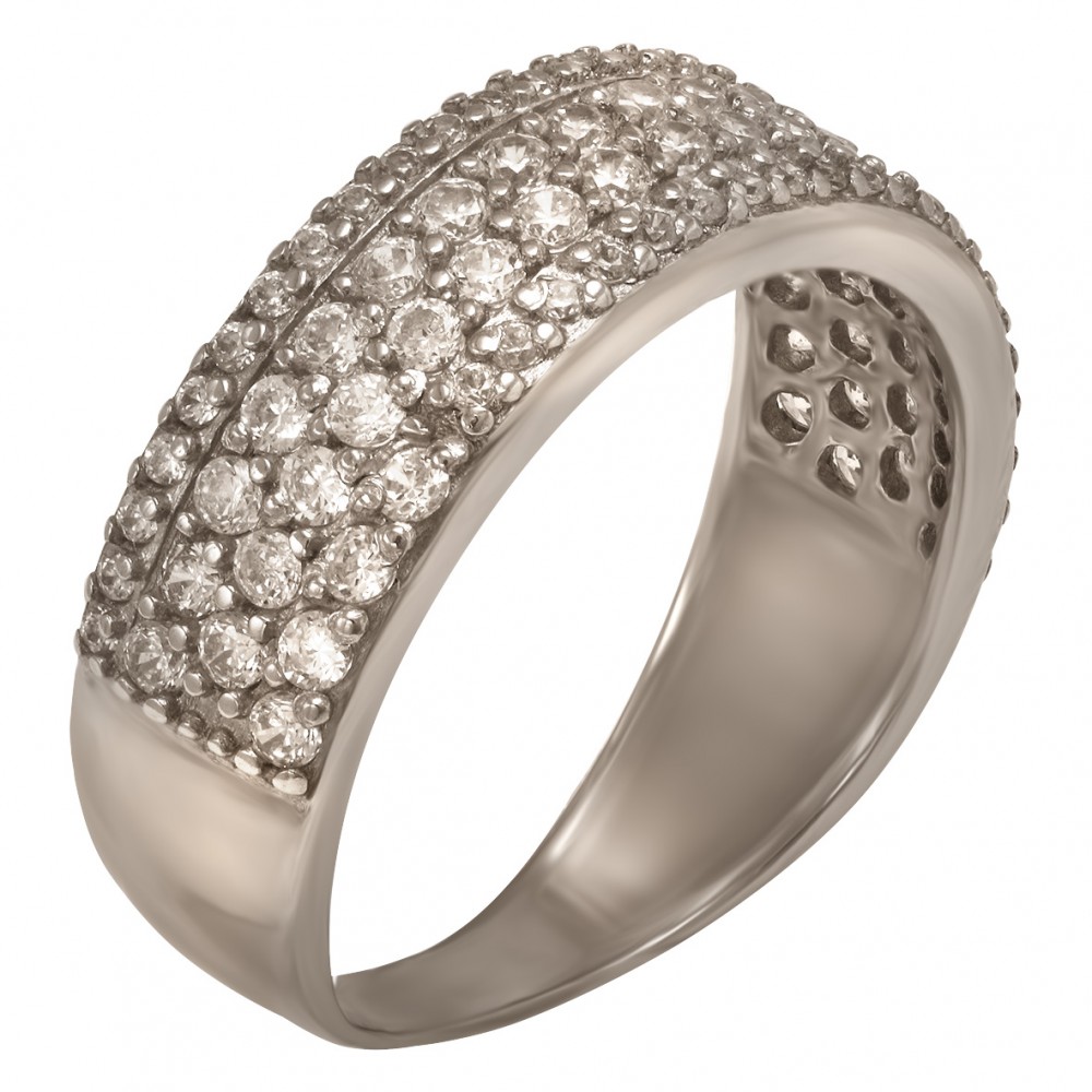 Серебряное кольцо с фианитами. Артикул 380096С  размер 17.5 - Фото 2