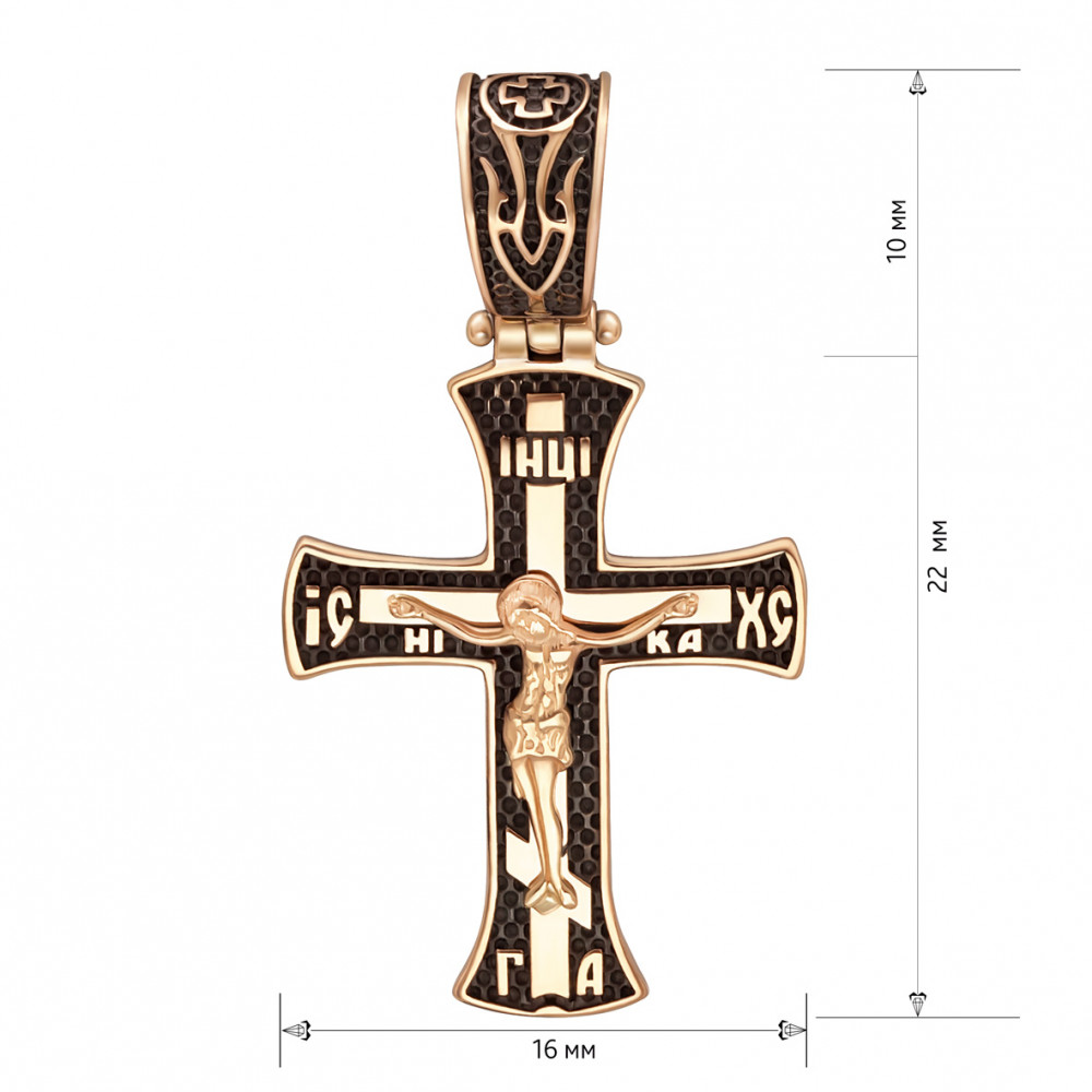 Золотий натільний хрест. Артикул 250090  - Фото 2