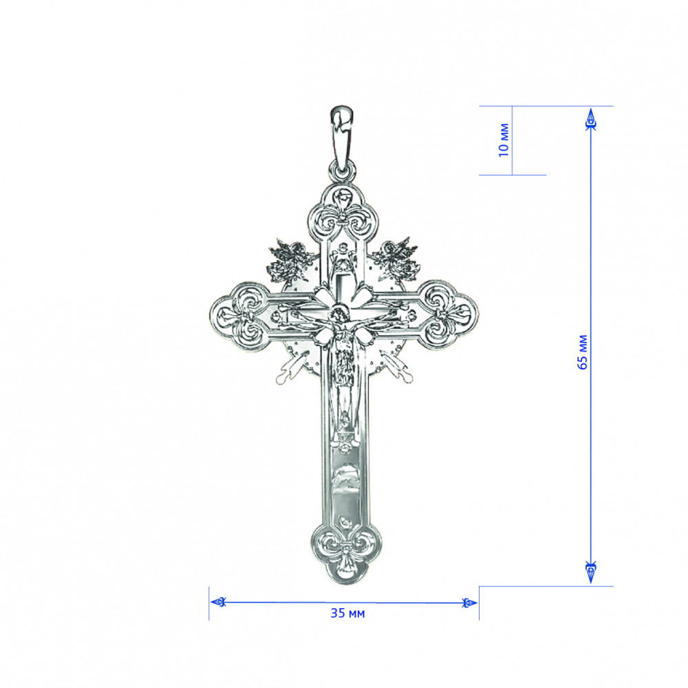 Срібний натільний хрест. Артикул 250038С  - Фото 2