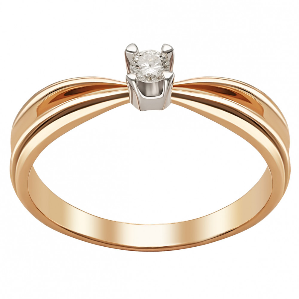 Золотое кольцо с бриллиантом. Артикул 750772  размер 16.5 - Фото 2