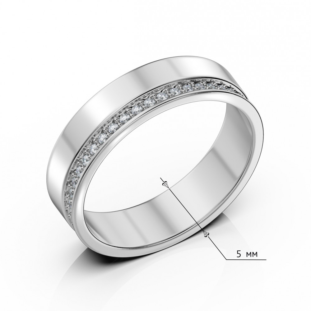Кольцо в белом золоте с бриллиантами. Артикул 740392В  размер 17.5 - Фото 3