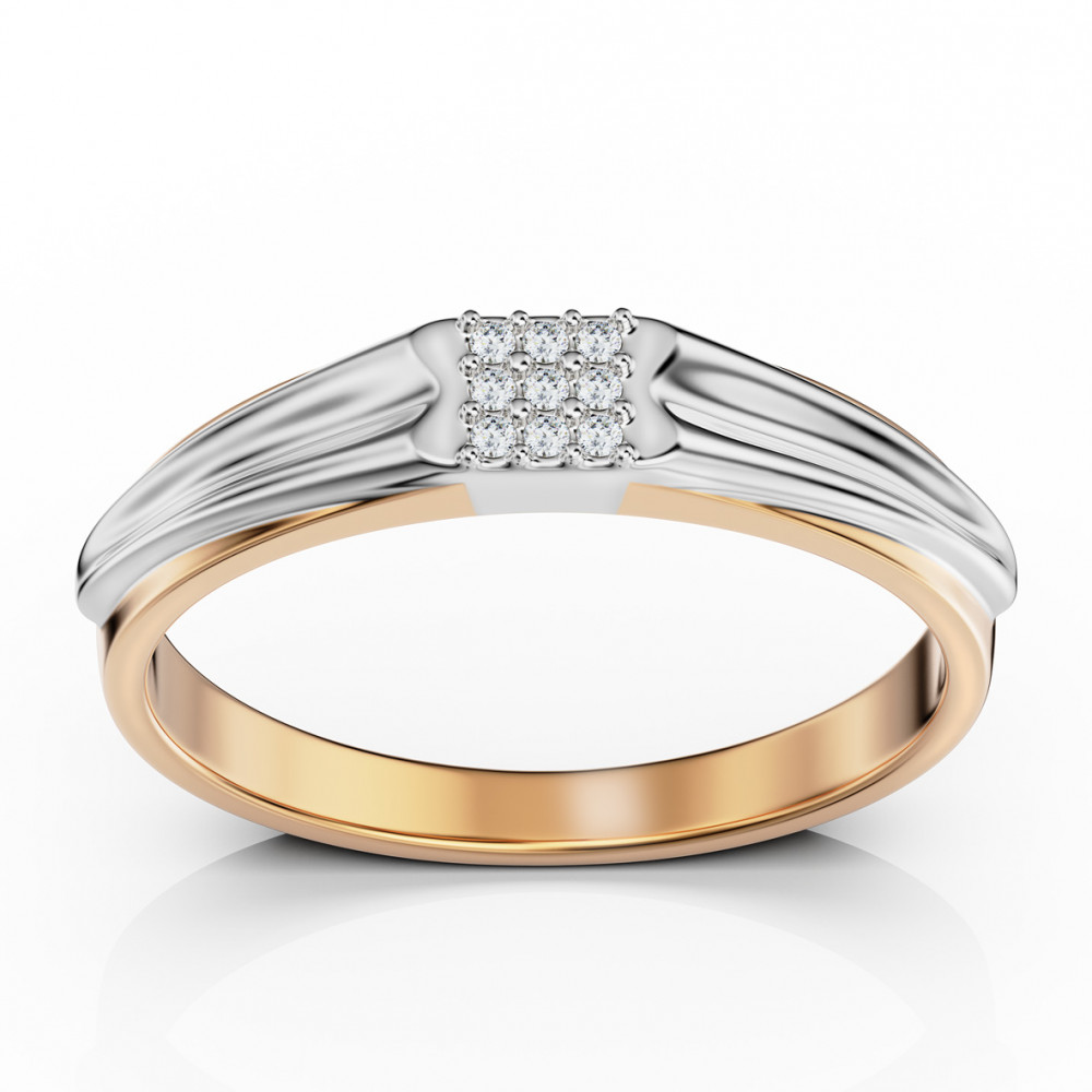 Золотое кольцо c бриллиантами. Артикул 750788  размер 17.5 - Фото 2