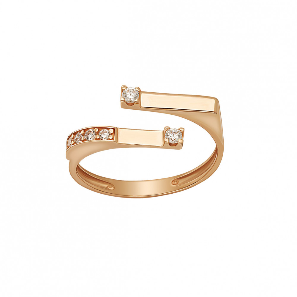 Золотое кольцо с фианитами. Артикул 380664  размер 18 - Фото 2