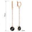 Золотые серьги с агатом. Артикул 449818  - Фото 2