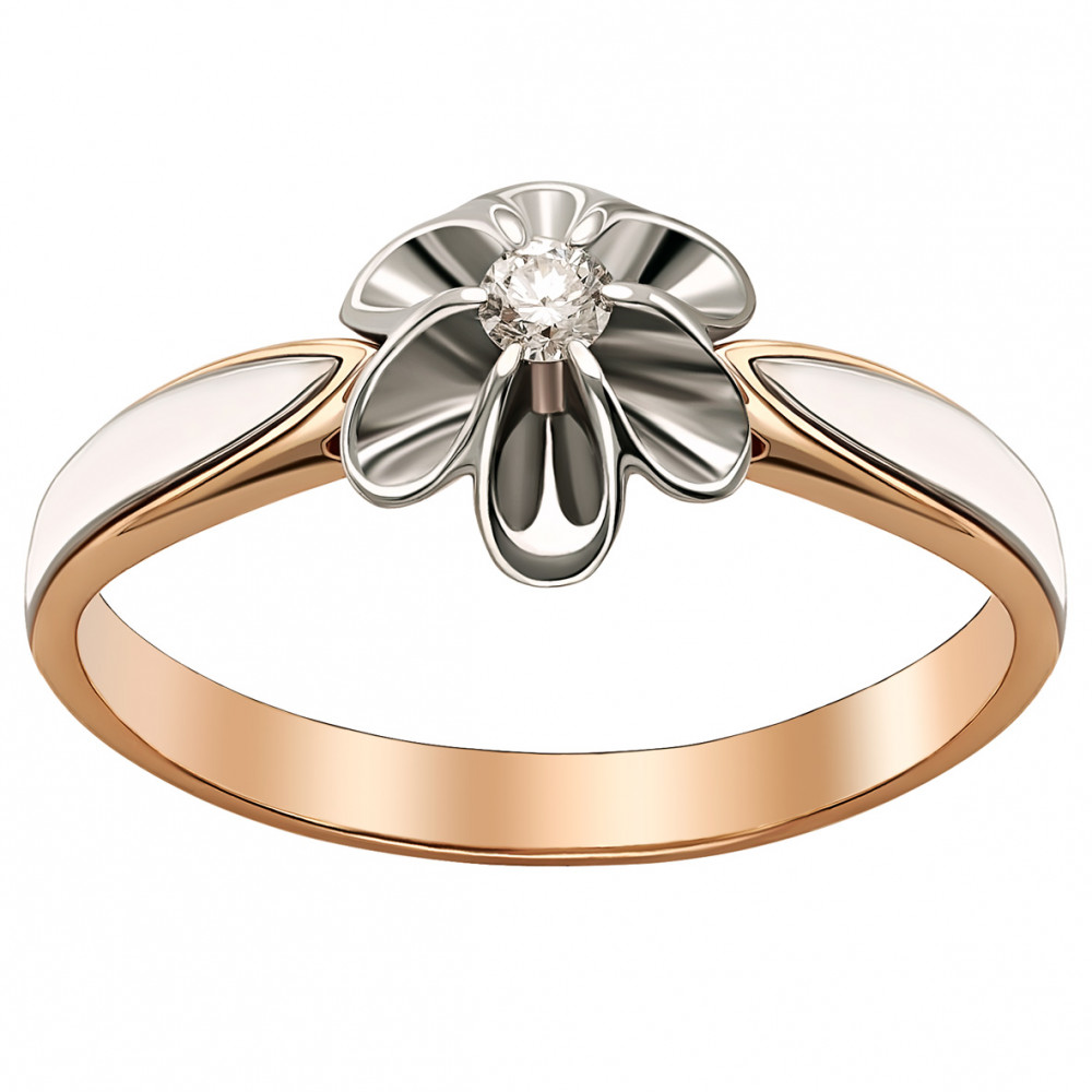 Золотое кольцо с бриллиантом. Артикул 750768  размер 17.5 - Фото 2