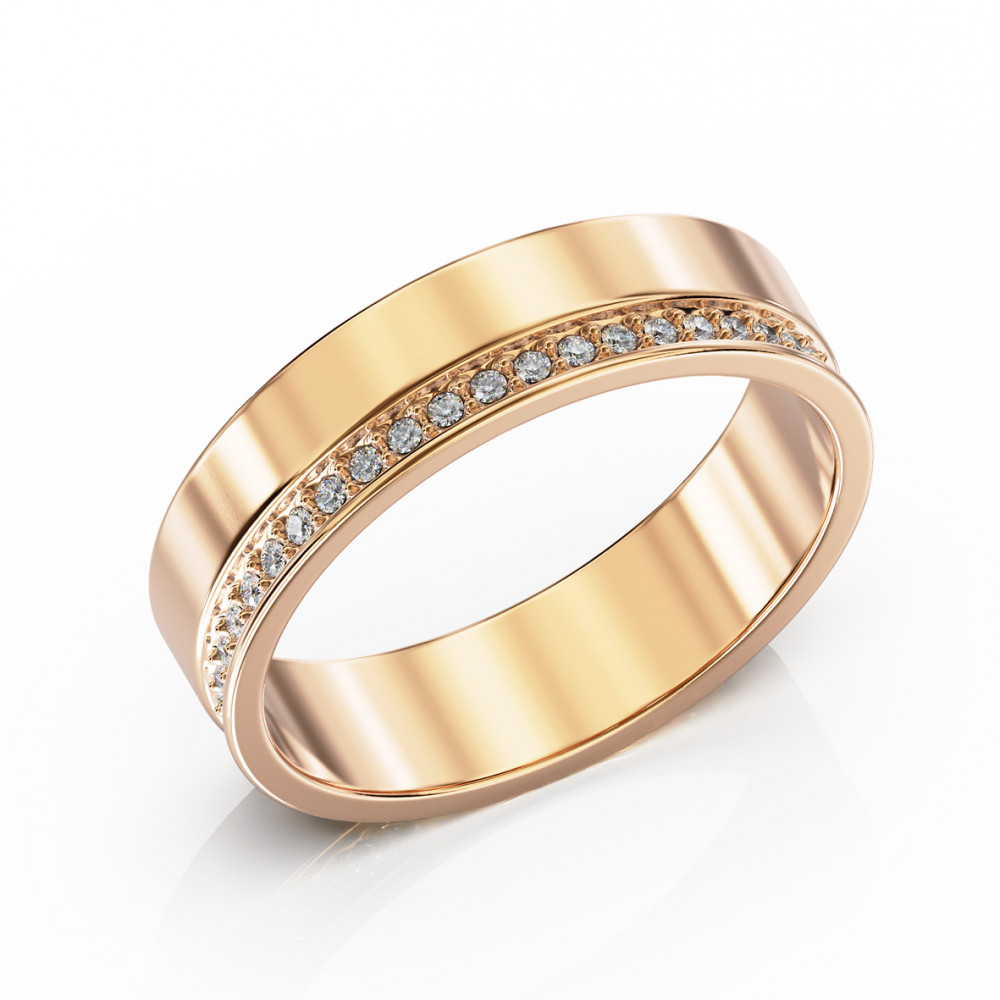 Золотое кольцо c бриллиантами. Артикул 740392  размер 16.5 - Фото 2