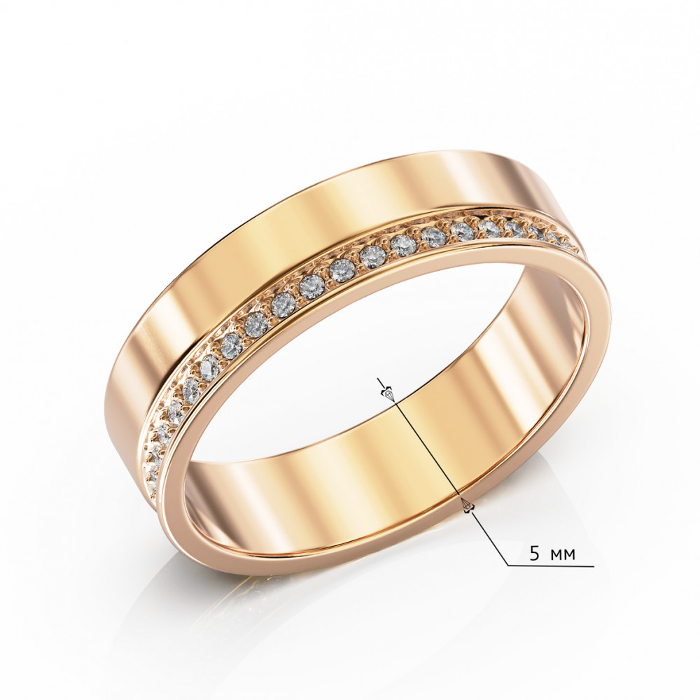 Золотое кольцо c бриллиантами. Артикул 740392  размер 16.5 - Фото 3