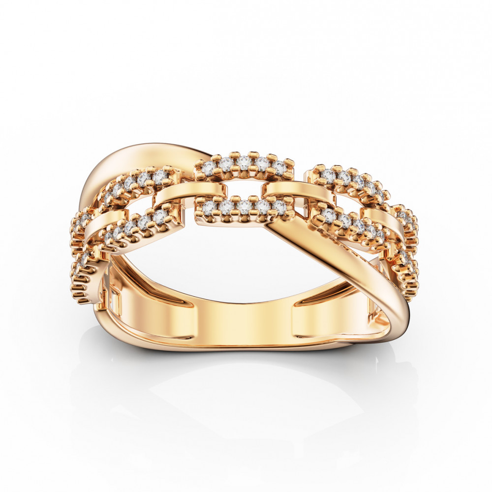 Золотое кольцо с фианитами. Артикул 380675  размер 17 - Фото 2