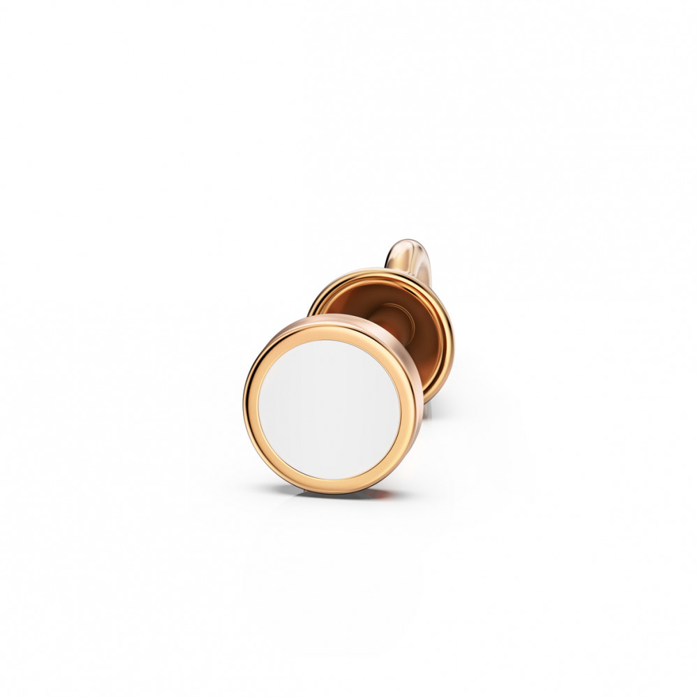 Gold studs with enamel. Article 500039Е  - Photo 4