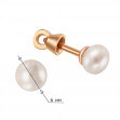 Золотые серьги с жемчугом. Артикул 520092  - Фото 2