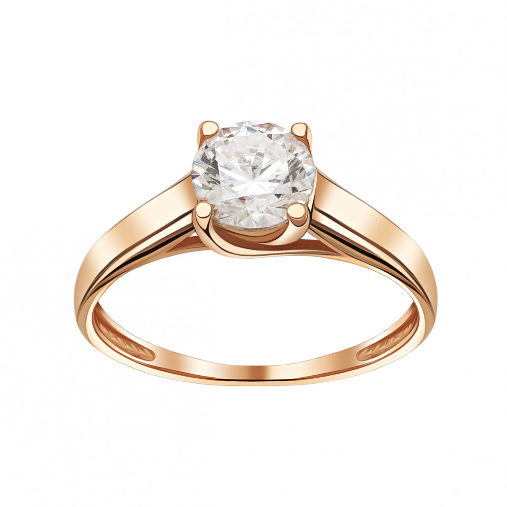 Золотое кольцо с фианитом. Артикул 320598  размер 18 - Фото 3