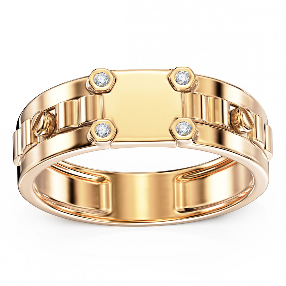 Золотое кольцо с фианитами. Артикул 380645  размер 19 - Фото 2