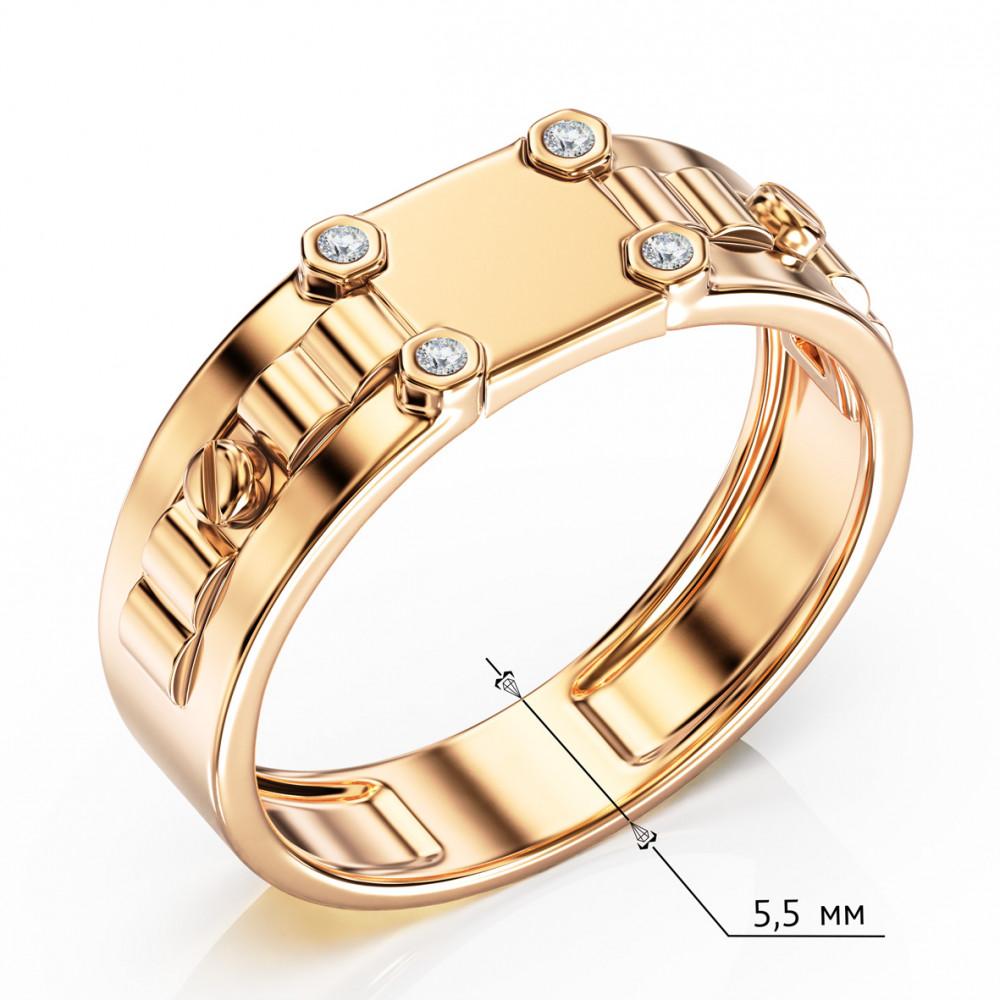 Золотое кольцо с фианитами. Артикул 380645  размер 19 - Фото 3