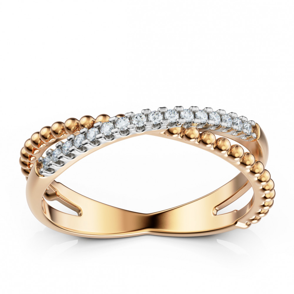 Золотое кольцо с фианитами. Артикул 380679  размер 17 - Фото 2