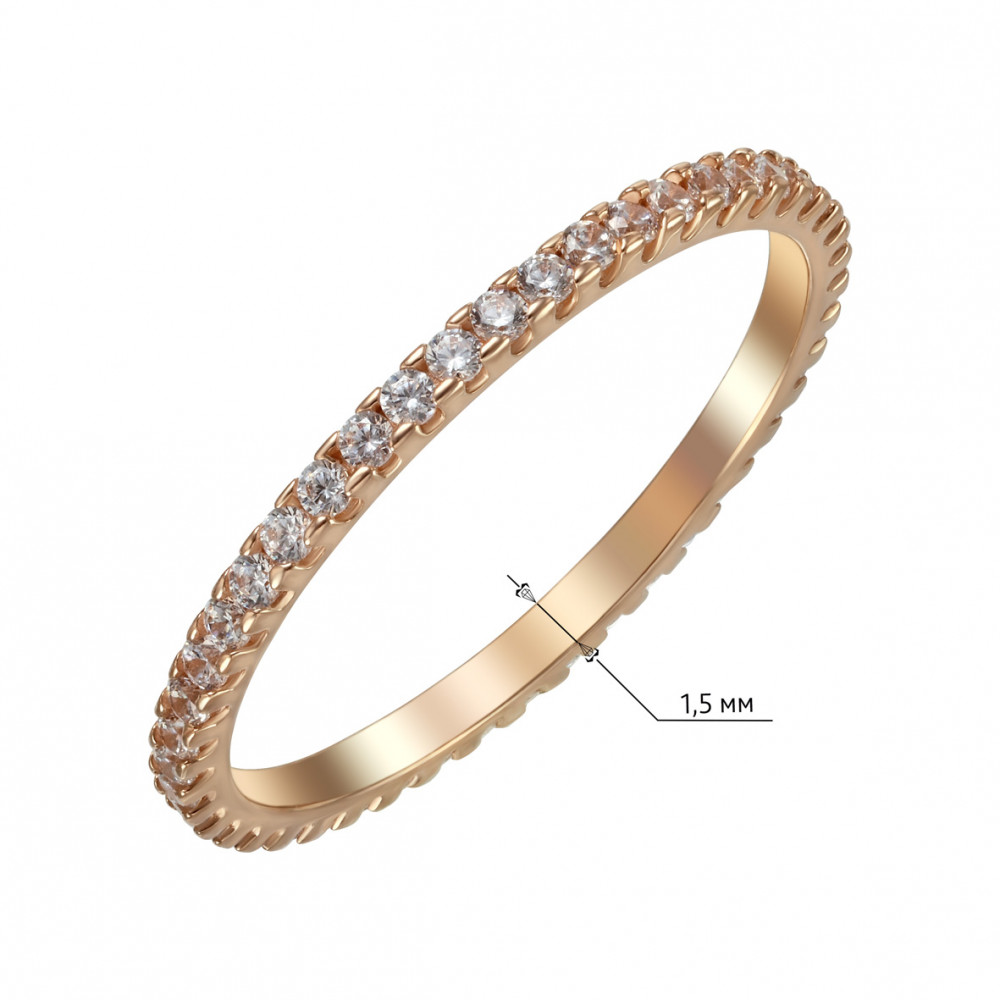 Золотое кольцо с фианитами. Артикул 380391  размер 16.5 - Фото 2