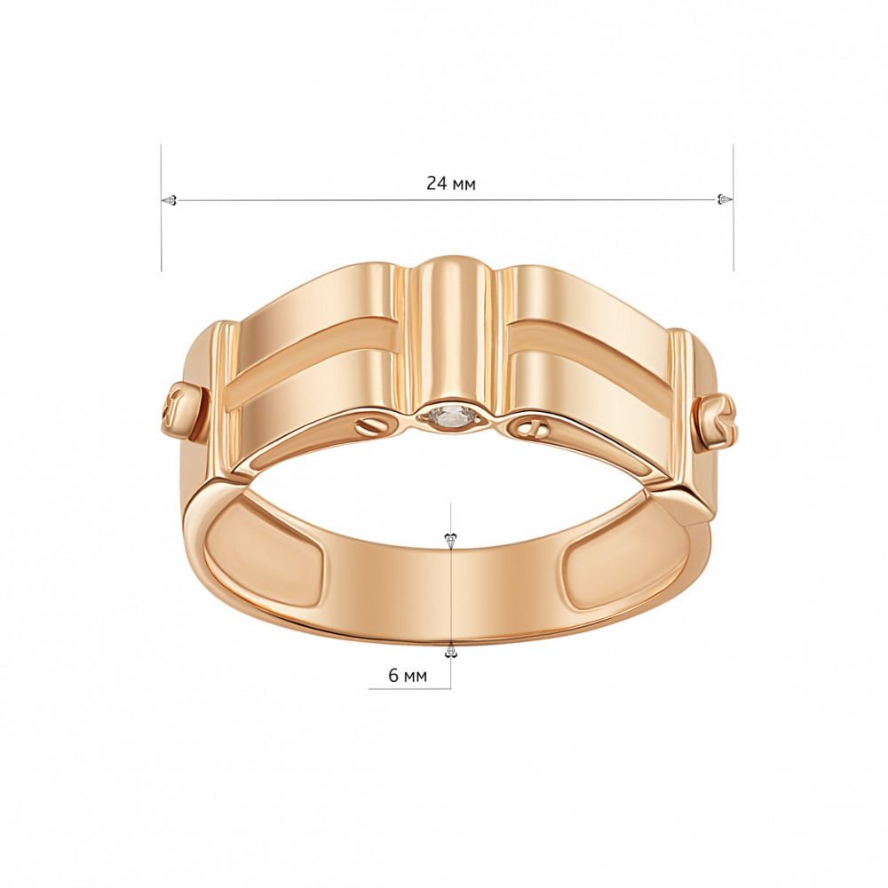 Золотое кольцо с фианитами. Артикул 380667  размер 19.5 - Фото 3