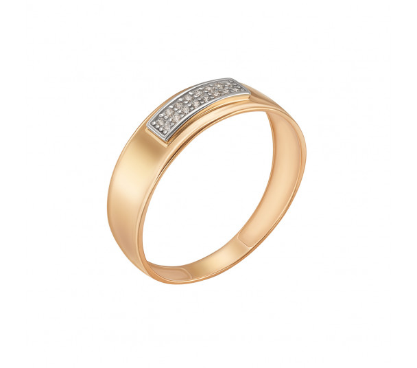 Золотое кольцо с фианитами. Артикул 380129 - Фото  1